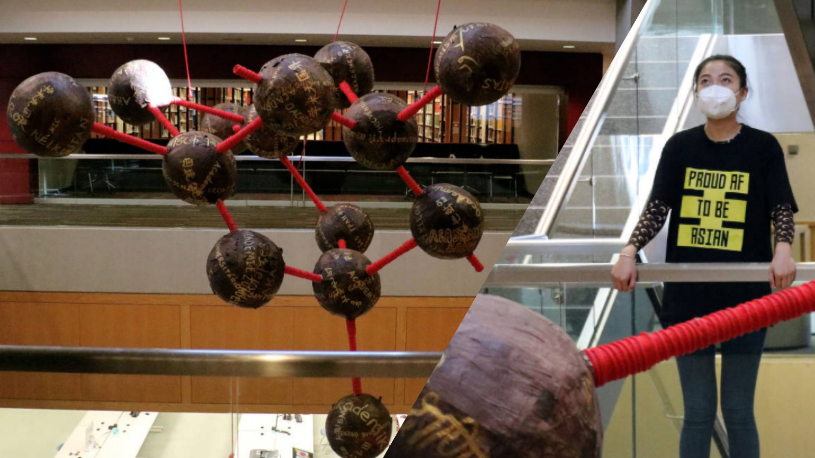 Xiaoman "Joy" Gu and her art in the Library Atrium